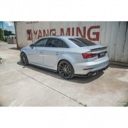 Maxton Side Skirts Diffusers V.2 Audi S3 / A3 S-Line Sedan 8V Facelift Gloss Black, A3/S3/RS3 8V