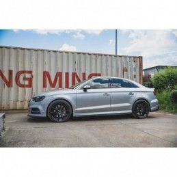 Maxton Side Skirts Diffusers V.2 Audi S3 / A3 S-Line Sedan 8V Facelift Gloss Black, A3/S3/RS3 8V