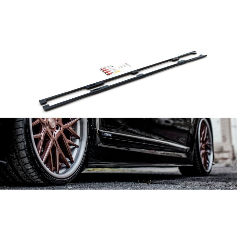 Maxton Side Skirts Diffusers Lexus LS Long Wheelbase Mk4 Facelift Gloss Black, Lexus