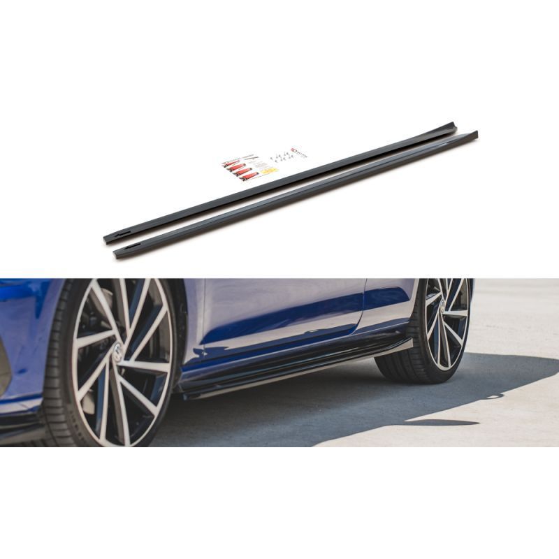 Maxton Side Skirts Diffusers V.4 VW Golf 7 R / R-Line Facelift Gloss Black, Golf 7