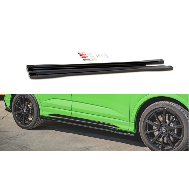 Maxton Side Skirts Diffusers Audi RSQ3 / Q3 S-Line F3 Gloss Black, Q3 / RSQ3 F25