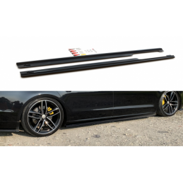 Maxton Side Skirts Diffusers Audi A8 Long D4 Gloss Black, A8/S8 D4