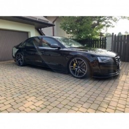 Maxton Side Skirts Diffusers Audi A8 Long D4 Gloss Black, A8/S8 D4