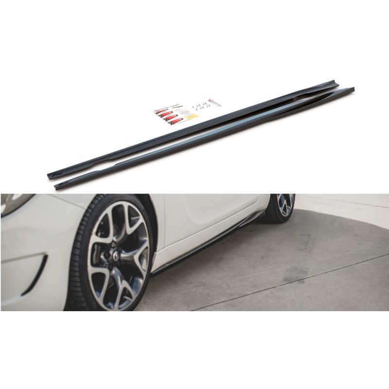 Maxton Side Skirts Diffusers Opel Insignia Mk. 1 OPC Gloss Black, Opel