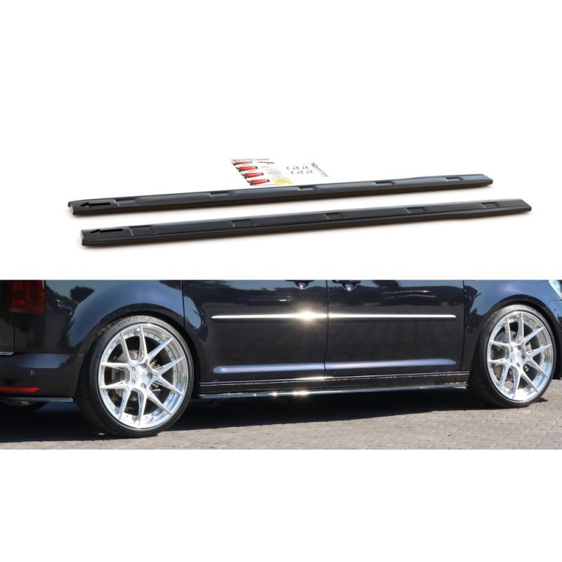 Maxton Side Skirts Diffusers Volkswagen Caddy Mk. 4 Gloss Black, Caddy