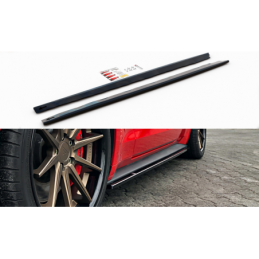 Maxton Side Skirts Diffusers Ford Mustang Mk. 6 Facelift Gloss Black, FORD