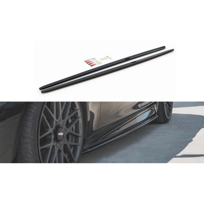 Maxton Side Skirts Diffusers V.2 BMW 5 F10/F11 M-Pack Gloss Black, Serie 5 F10/ F11