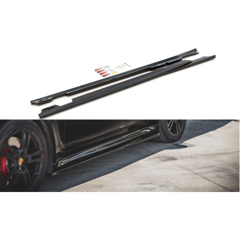 Maxton Side Skirts Diffusers V.1 Porsche Panamera Turbo 970 Facelift Gloss Black, MAXTON DESIGN