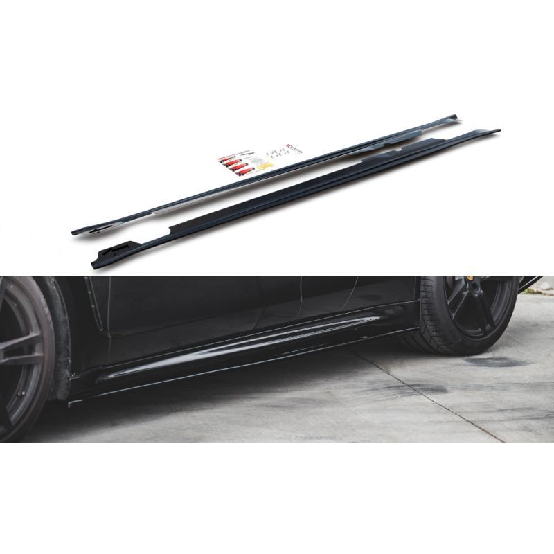 Maxton Side Skirts Diffusers V.2 Porsche Panamera Turbo 970 Facelift Gloss Black, MAXTON DESIGN