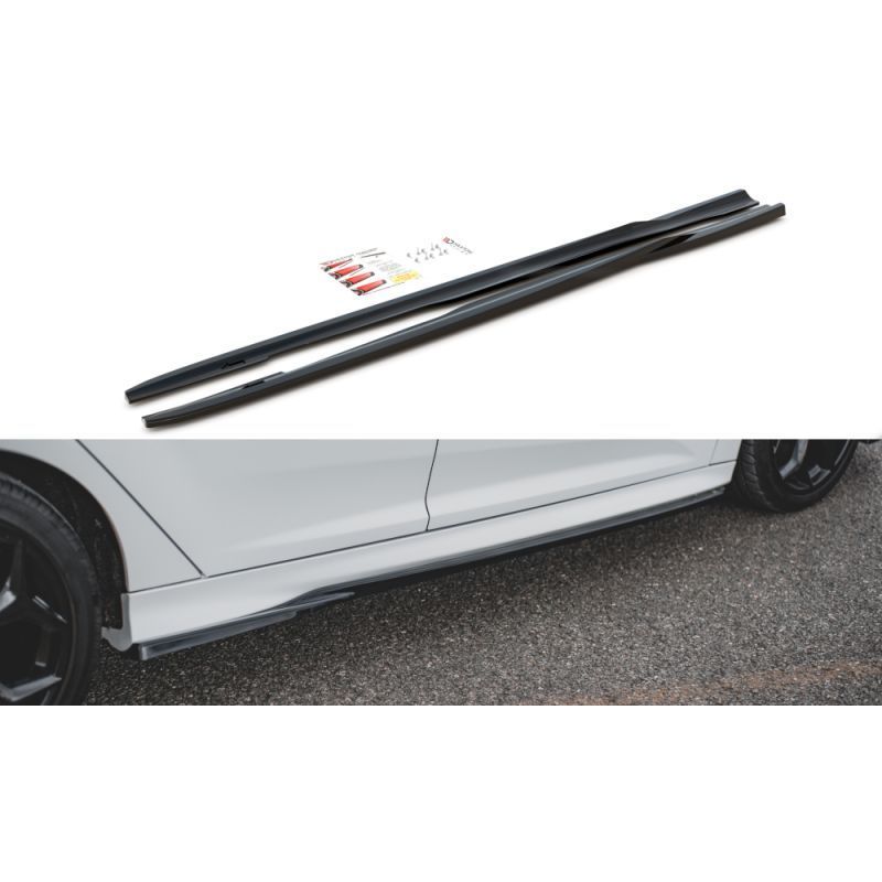 Maxton Side Skirts Diffusers V.2 Ford Focus ST Mk3 Gloss Black, MAXTON DESIGN