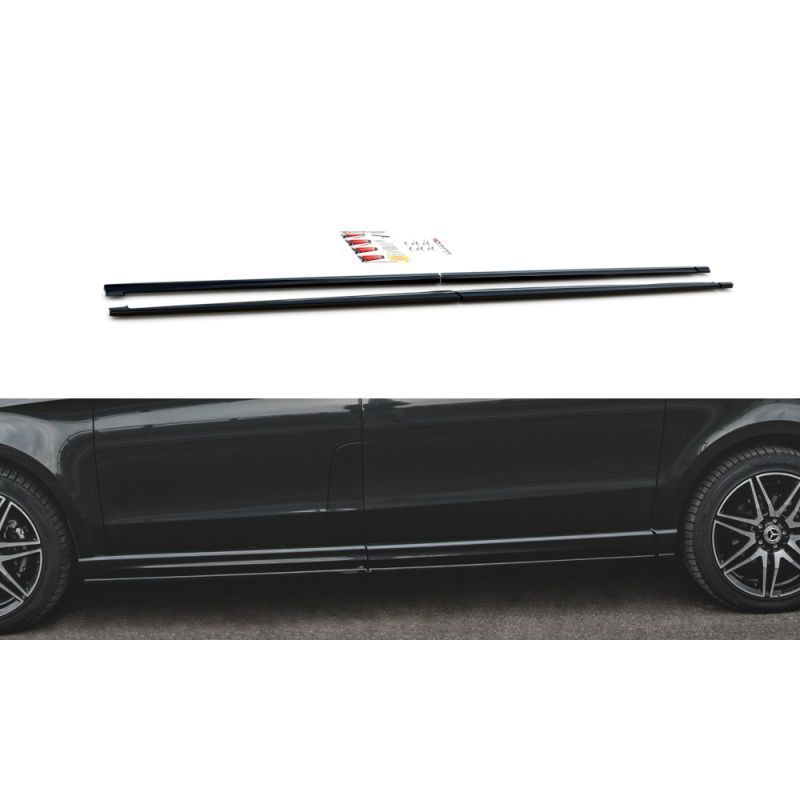 Maxton Side Skirts Diffusers Mercedes-Benz V-Class Long AMG-Line W447 Facelift Gloss Black, MAXTON DESIGN