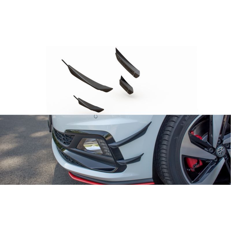 Maxton Front Bumper Wings (Canards) VW Polo GTI Mk 6 , Polo Mk6