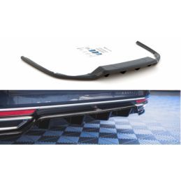 Maxton Central Rear Splitter (with vertical bars) Volkswagen Passat B8 Gloss Black, MAXTON DESIGN