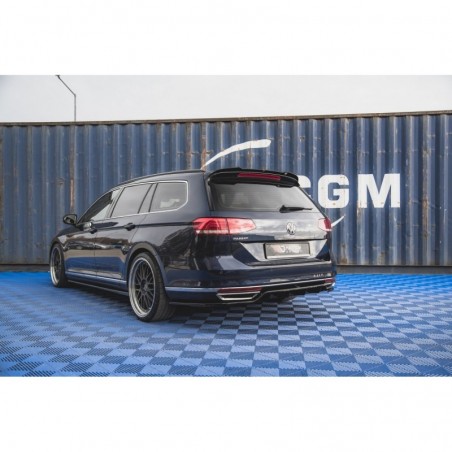 Maxton Central Rear Splitter (with vertical bars) Volkswagen Passat B8 Gloss Black, MAXTON DESIGN