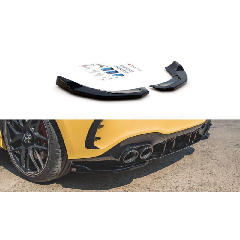 Maxton Rear Side Splitters Mercedes-AMG A 45 S W177 Gloss Black, MAXTON DESIGN