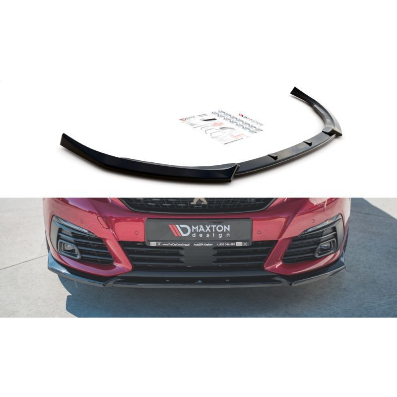 Maxton Front Splitter V.1 Peugeot 308 GT Mk2 Facelift Gloss Black, MAXTON DESIGN