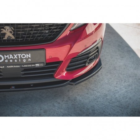 Maxton Front Splitter V.2 Peugeot 308 GT Mk2 Facelift Gloss Black, MAXTON DESIGN