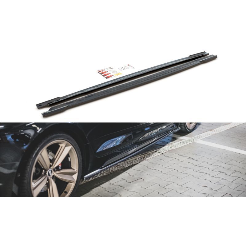 Maxton Side Skirts Diffusers Audi RS5 Sportback F5 Facelift Gloss Black, MAXTON DESIGN