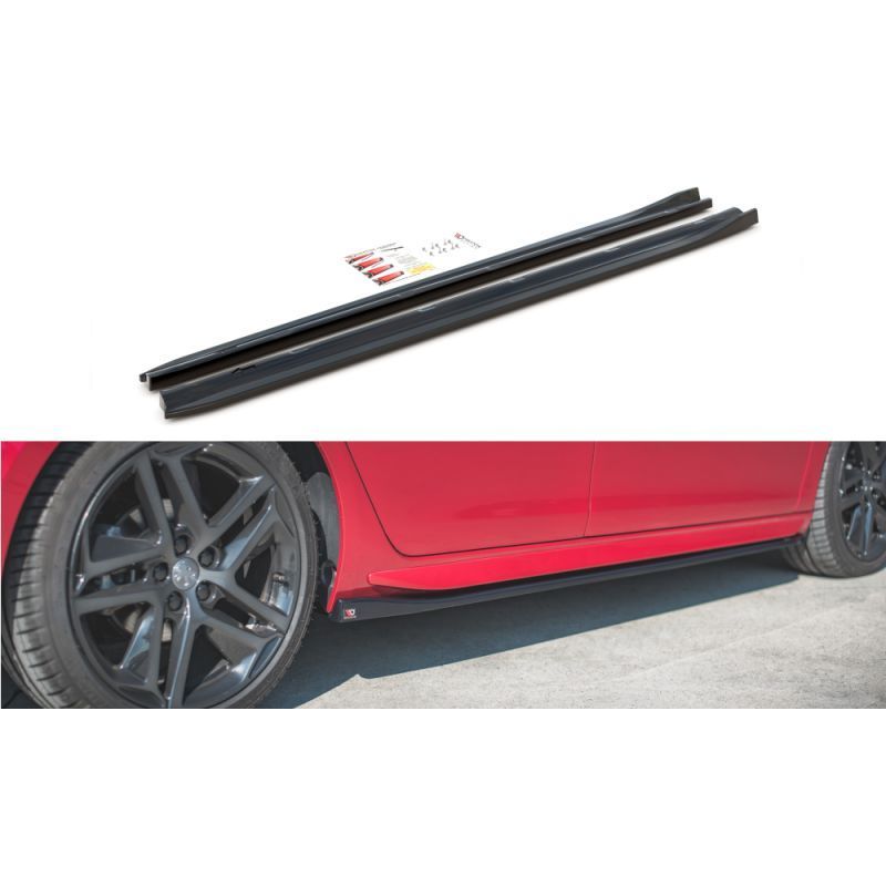 Maxton Side Skirts Diffusers Peugeot 308 GT Mk2 Facelift Gloss Black, MAXTON DESIGN