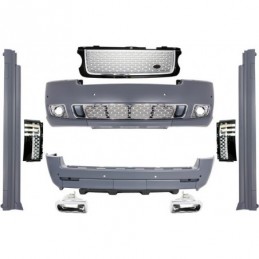Body Kit suitable for Land Range Rover Vogue L322 (2002-2012) Black/Silver Grille Edition Autobiography Design, Land Rover