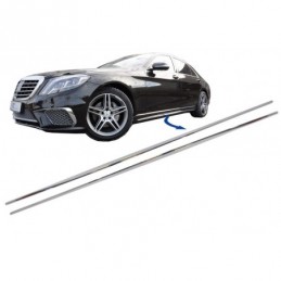 Chrome Parts Trim Strips Side Skirts suitable for Mercedes S-Class W222 (2013-2020) S65 S63 Design, SSCMBW222AMGS65, KITT Neotun
