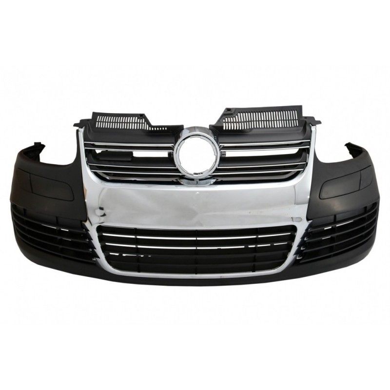 Front Bumper suitable for VW Golf V 5 (2003-2007) Jetta (2005-2010) R32 Look Chrome Grill, VOLKSWAGEN