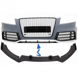 Front Bumper Add-On Spoiler Lip suitable for AUDI A5 8T RS5 (2008-2016) Real Carbon, A5/S5/RS5 8T