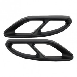 Black Muffler Tips Covers suitable for MERCEDES C-Class W205 S65 E65 GLE W166 X166 GLC W253 Sport Design, MTMBAMGB, KITT Neotuni