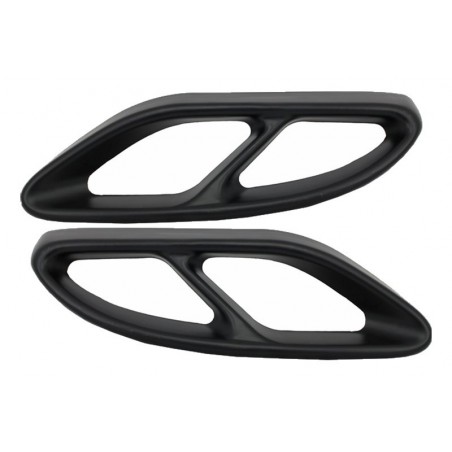 Black Muffler Tips Covers suitable for MERCEDES C-Class W205 S65 E65 GLE W166 X166 GLC W253 Sport Design, MERCEDES