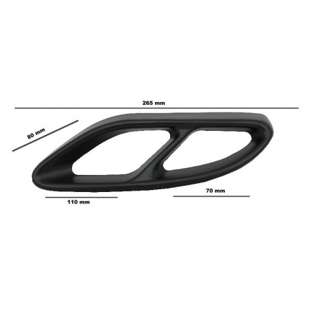 Black Muffler Tips Covers suitable for MERCEDES C-Class W205 S65 E65 GLE W166 X166 GLC W253 Sport Design, MERCEDES