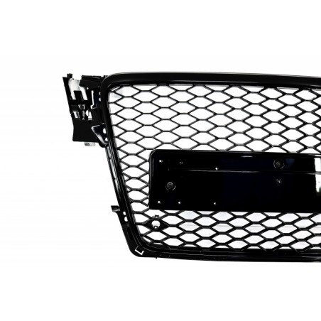 Badgeless Front Grille suitable for AUDI A4 B8 (2008-2011) RS4 Design Piano Black, A4/S4 B8