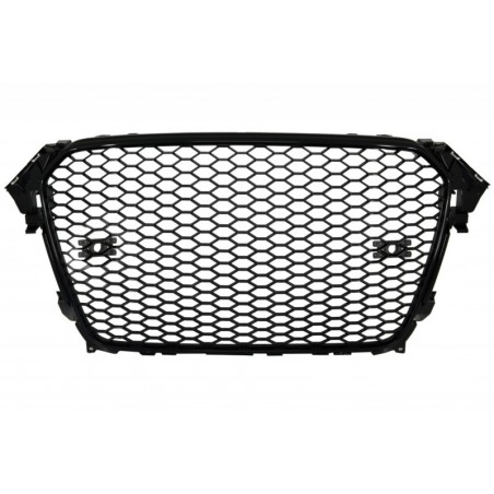 Badgeless Front Grille suitable for AUDI A4 B8 Facelift (2012-2015) RS Design Piano Black With and Without PDC, A4/S4 B8