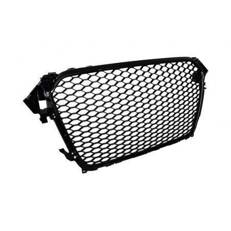 Badgeless Front Grille suitable for AUDI A4 B8 Facelift (2012-2015) RS Design Piano Black With and Without PDC, A4/S4 B8