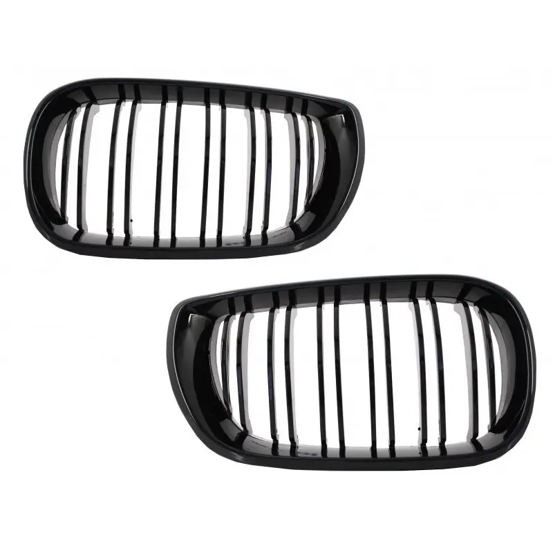 Tuning Central Kidney Grilles suitable for BMW 3 Series E46 Facelift  (10.2001-2005) Double Stripe M Design Piano Black KITT