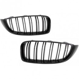 Central Kidney Grilles suitable for BMW 4 Series F32 F33 F36 (2013-03.2019) Double Stripe M Design Piano Black, Serie 4 F32/ M4