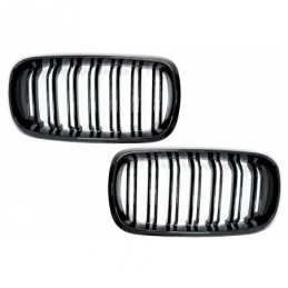 Central Grilles Kidney suitable for BMW X5 F15 X6 F16 (2014-2018) X5M X6M Double Stripe Design M-Package Sport, X6 F16