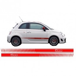 Side Decals Sticker Vinyl Red suitable for FIAT 500 (2007+), 500