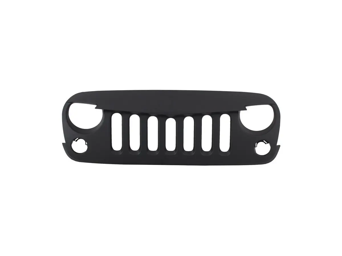 Tuning Central Front Grille suitable for JEEP Wrangler / Rubicon JK  (2007-2017) Angry Bird Design New Style Matte Black KITT