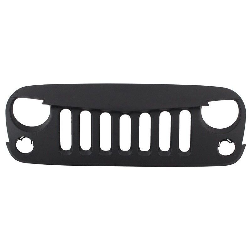 Central Front Grille suitable for JEEP Wrangler / Rubicon JK (2007-2017) Angry Bird Design New Style Matte Black, Jeep