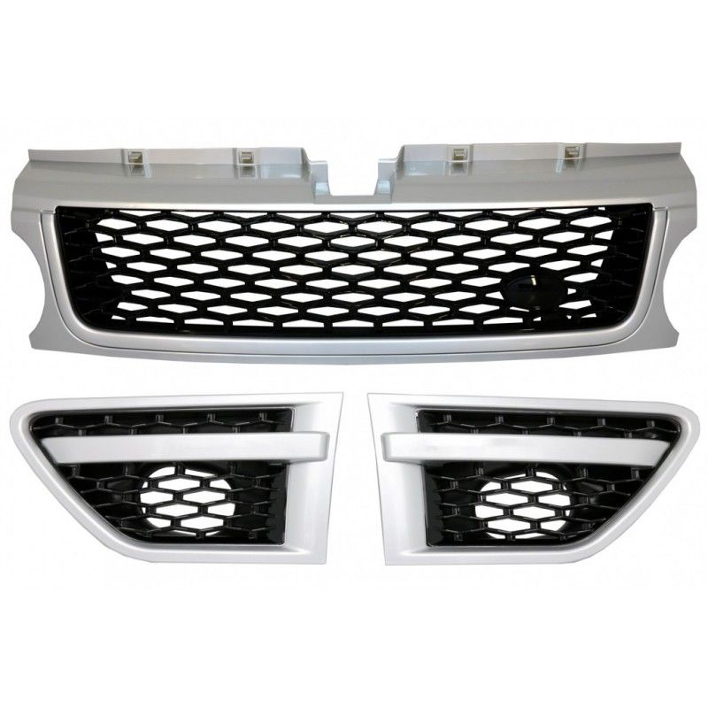Calandre avant and Side Vents Assembly Land Rover Range Rover Sport Facelift (2009-2013) L320 Autobiography Look Grey Silver Edi