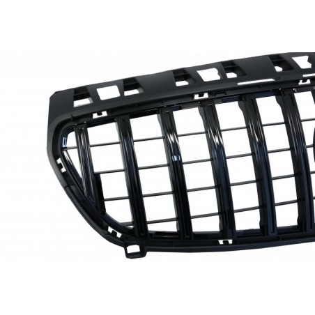 Central Grille suitable for Mercedes Benz A-Class W176 (2012-08.2015) A45 GT-R Panamericana Design All Black, MERCEDES