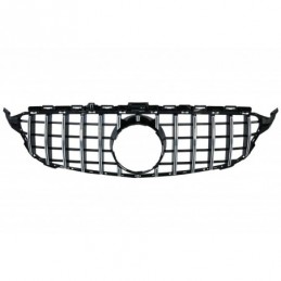 Front Grille suitable for Mercedes C-Class W205 S205 (2014-2018) GT-R Panamericana Design Crom Without Camera, MERCEDES