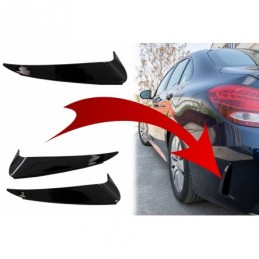 Rear Bumper Flaps Side Fins Flics suitable for Mercedes C Class W205 (2014-2018) Piano Black, Nouveaux produits kitt