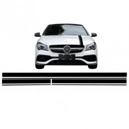 Set Sticker Matte Black Upper Bonnet Roof & Tailgate Mercedes Benz CLA W117 C117 X117 (2013-2016) A Class W176 (2012-2018) 45 AM