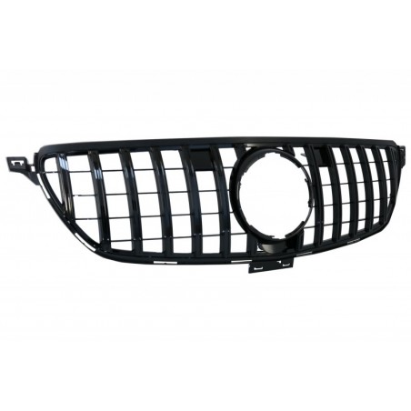 Front Grille suitable for Mercedes Benz GLE Coupe C292 (2015-2018) GLE W166 SUV (2015-2018) GT-R Panamericana Design Piano Black