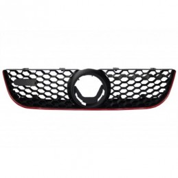 Front Central Sport Grille suitable for VW Polo 9N 9N3 (2006-2009) Honey Comb GTI Design, VOLKSWAGEN