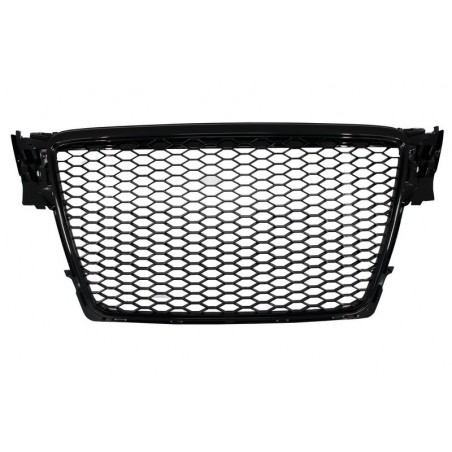 Badgeless Front Grille suitable for AUDI A4 B8 (2007-2012) RS Design Piano Black, A4/S4 B8