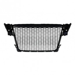 Badgeless Front Grille suitable for AUDI A4 B8 (2007-2012) RS Design Piano Black, A4/S4 B8