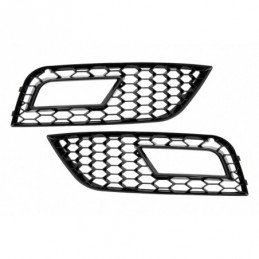 Fog Lamp Covers suitable for AUDI A4 B8 Facelift (2012-2015) RS4 Design Black, A4/S4 B8