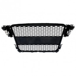 Badgeless Front Grille suitable for Audi A5 8T (2007-2011) RS Design Piano Black, A5/S5/RS5 8T